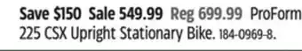 Canadian Tire Proform 225 csx upright stationary bike offer