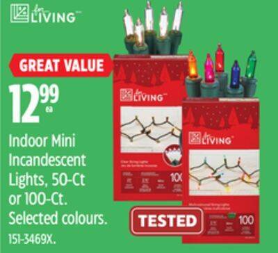 Canadian Tire For living indoor mini incandescent lights, 50-ct or 100-ct offer