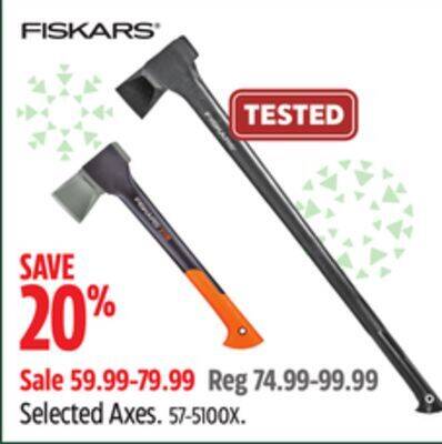 Canadian Tire Selected fiskars axes offer