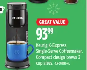 Canadian Tire Keurig k-express single-serve coffeemaker offer