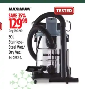 Canadian Tire Maximum stainless - steel wet/ dry vac offer