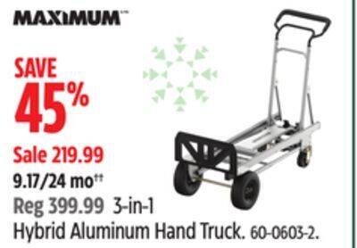 Canadian Tire Maximum 3-in-1 hybrid aluminum hand truck offer