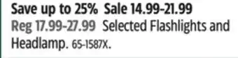 Canadian Tire Certified selected flashlights and headlamp offer