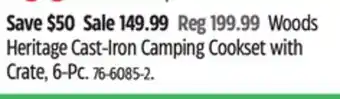 Canadian Tire Woods heritage cast-iron camping cookset with crate, 6-pc offer