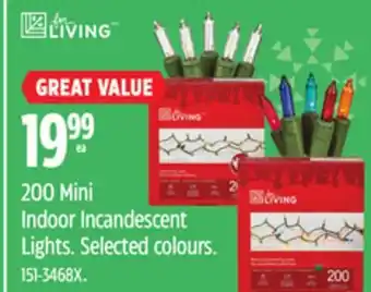 Canadian Tire For living 200 mini indoor incandescent lights offer