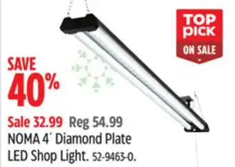 Canadian Tire Noma 4' diamond plate led shop light offer