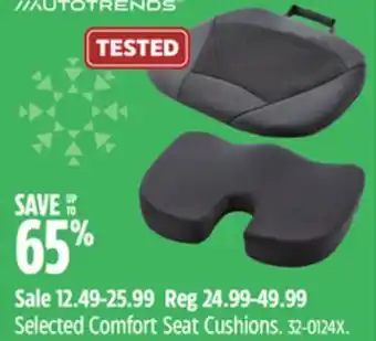 Canadian Tire Autotrends selected comfort seat cushions offer