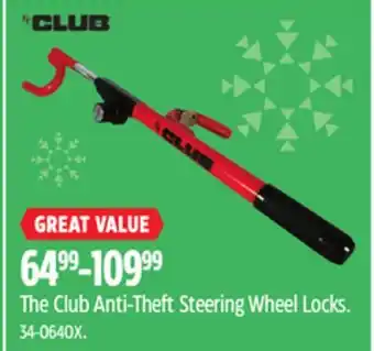 Canadian Tire The club anti-theft steering wheel locks offer