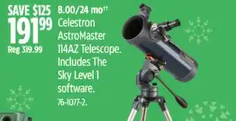 Canadian Tire Celestron astromaster 114az telescope offer