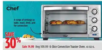 Canadian Tire Master chef 6-slice convection toaster oven offer