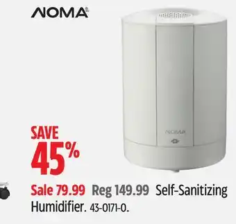Canadian Tire Noma self-sanitizing humidifier offer