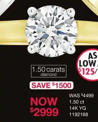 Charm Diamond New brilliance 14k yellow gold lab grown 1.50ct diamond solitaire ring offer