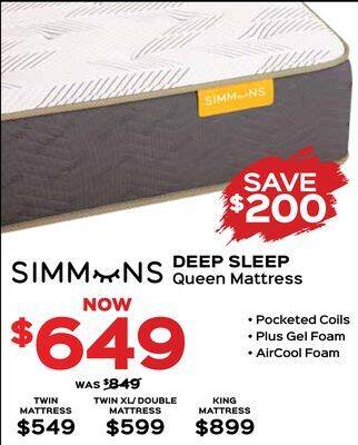 The Sleep Factory Deep sleep queen mattress offer