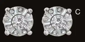 Charm Diamond Sterling silver diamond stud earrings offer