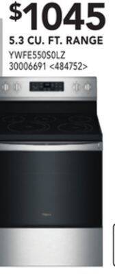 RONA Whirlpool 5.3 cu. ft. range offer