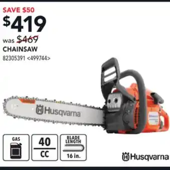 RONA Husqvarna chainsaw offer