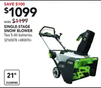 RONA Ego single-stage snow blower offer