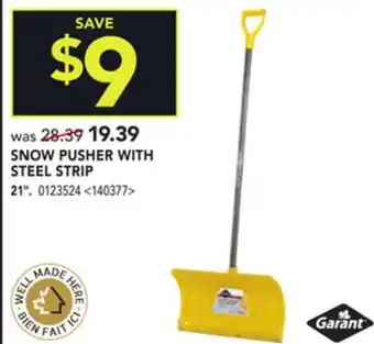 RONA Garant snow pusher with steel strip offer