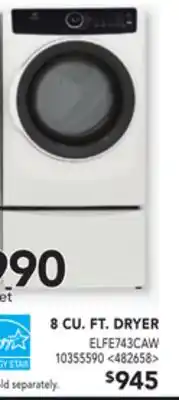 RONA Electrolux 8 cu. ft. dryer offer