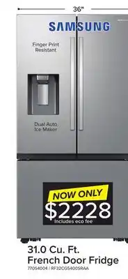 Leon's Samsung stainless steel 36 french door refrigerator (31cu.ft) - rf32cg5400sraa offer