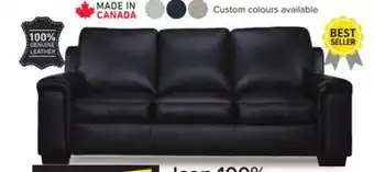 Leon's Icon leather sofa - black offer