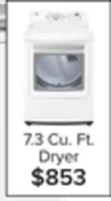 Leon's Lg white electric dryer with sensor dry (7.3 cu. ft.) - dle7150w offer