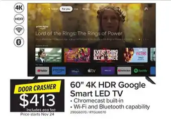 Leon's 60 4k hdr google smart led tv offer
