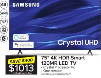 Leon's Samsung 75 crystal uhd 4k smart tv - un75tu690tfxzc offer