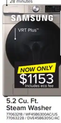 Leon's Samsung champagne steam front load washer (5.2 cu. ft.) - wf45b6300ac/us offer