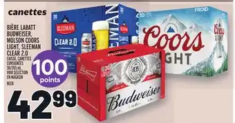 Metro Bière labatt budweiser, molson coors light, sleeman clear 2.0 | beer offer