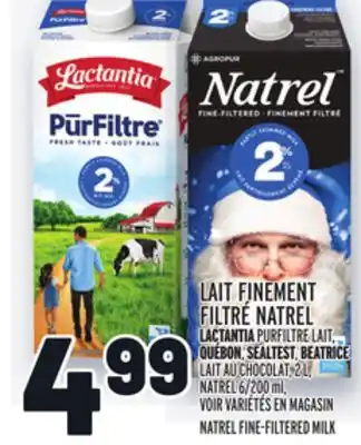 Metro Lait finement filtré natrel | natrel fine-filtered milk offer