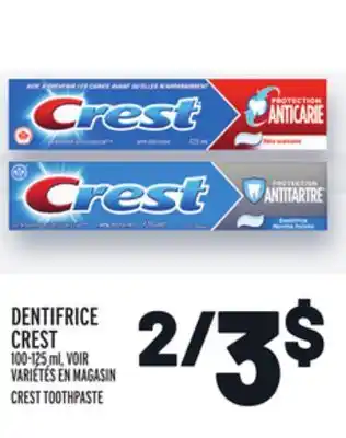 Metro Dentifrice crest | crest toothpaste offer