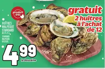 Metro Huîtres malpèque standard | standard malpeque oysters offer
