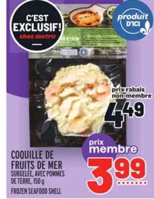 Metro Coquille de fruits de mer | frozen seafood shell offer