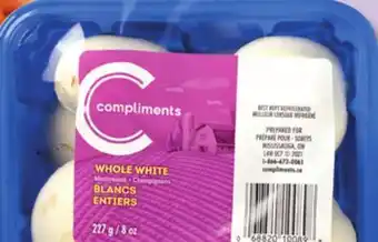 IGA Whole white mushrooms offer