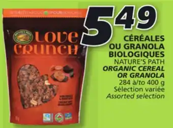 IGA Nature's path organic cereal or granola offer
