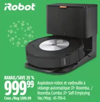 Canadian Tire Robot roomba combo j7+ self-emptying vac/mop offer