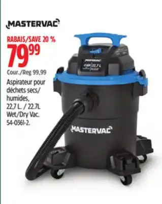Canadian Tire Mastervac 22.7l wet/dry vac offer