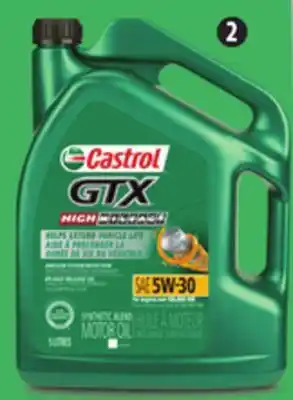 Canadian Tire Castrol gtx high mileage motor oil 3 grades available. 5l offer