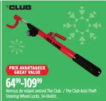 Canadian Tire Club the club anti-theft steering wheel locks offer