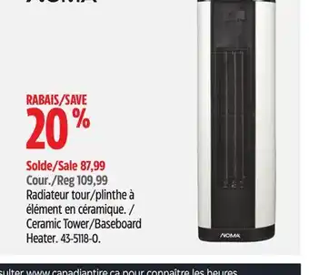 Canadian Tire Noma baseboard heater offer
