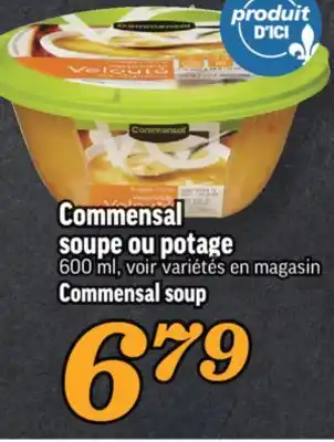 Marché Richelieu Soupe ou potage commensal | commensal soup offer