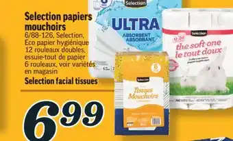 Marché Richelieu Selection papiers mouchoirs | selection facial tissues offer