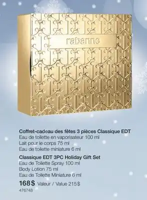 Jean Coutu Classique edt 3pc holiday gift set offer