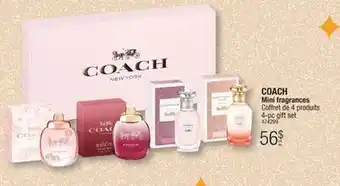 Jean Coutu Coach mini fragrances 4-pc gift set offer