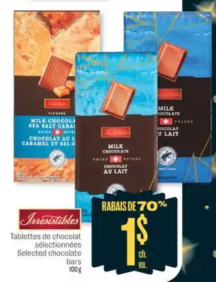 Jean Coutu Irresistibles selected chocolate bars offer