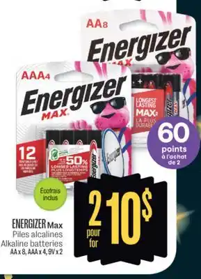 Jean Coutu Energizer max alkaline batteries offer