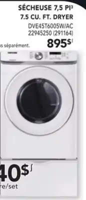 RONA Samsung 7.5 cu. ft. dryer offer