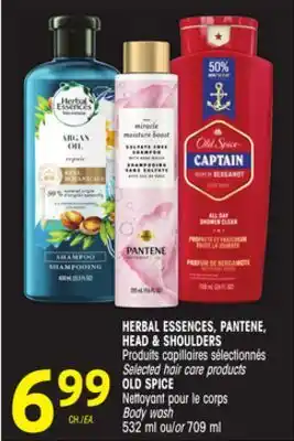Uniprix Herbal essence, pantene, head & shoulder produits capillaires sélectionnés / selected hair care products, old spice nettoyant offer