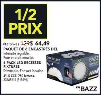 RONA Bazz 6-pack led recessed fixtures offer